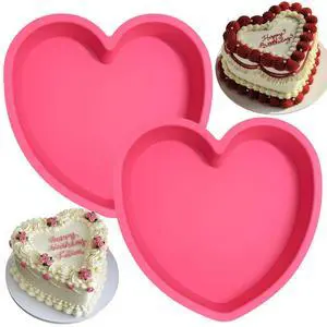 Heart Shaped Cake Pans 8 Inch Set of 2 Nonstick Silicone Heart Cake Pan for Baking, Oven & Microwave Safe Molds Durable, Easy-Clean Matte Surface (Pink) Heart Shaped Cake Pans 8 Inch Set of 2 Nonstick Silicone Heart Cake Pan for Baking, Oven & Microwave Safe Molds Durable, Easy-Clean Matte Surface (Pink)