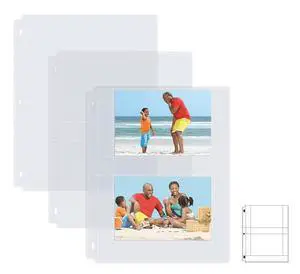 Heavyweight 4 x 6 Inch Diamond Clear 3 Ring Binder Page Refills - 100 Total Photos, Each 2-Pocket Sheet Holds Up to 4 Photos (25 Pack) Heavyweight 4 x 6 Inch Diamond Clear 3 Ring Binder Page Refills - 100 Total Photos, Each 2-Pocket Sheet Holds Up to 4 Photos (25 Pack)