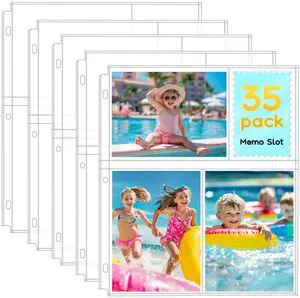 35 Pack 4x6 Photo Sleeves for 3 Ring Binder, Hold 210 Photos | Clear Plastic Binder Sleeves, Photo Album Refill Pages, Acid Free Archival Page Protector, Binder Inserts for Postcard 35 Pack 4x6 Photo Sleeves for 3 Ring Binder, Hold 210 Photos | Clear Plastic Binder Sleeves, Photo Album Refill Pages, Acid Free Archival Page Protector, Binder Inserts for Postcard