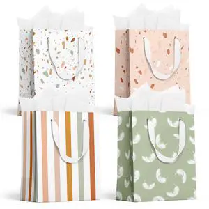 Gift Bags Medium Size, Tissue Paper for Gift Bags Incl.Cards & Self-adhesive Envelope - Reusable & For Birthday, Mothers Day, Wedding, Baby Shower and Any Occasion.(4 Pack- 9") Gift Bags Medium Size, Tissue Paper for Gift Bags Incl.Cards & Self-adhesive Envelope - Reusable & For Birthday, Mothers Day, Wedding, Baby Shower and Any Occasion.(4 Pack- 9")