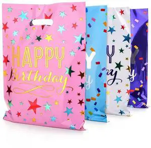 Happy Birthday Party Favor Bags 40 PCS, Plastic Goodies Loot Gift Bags Bulk for Kids Baby Girls & Boys Birthday Party Supples (B Style 40 Packs) Happy Birthday Party Favor Bags 40 PCS, Plastic Goodies Loot Gift Bags Bulk for Kids Baby Girls & Boys Birthday Party Supples (B Style 40 Packs)