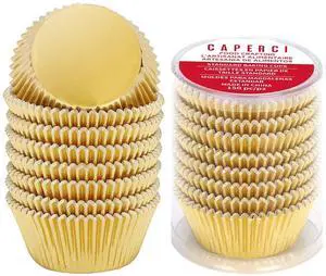 Standard Cupcake Liners Gold Foil Muffin Baking Cups 150-Pack - Premium Greaseproof & Sturdy Cupcake Papers Standard Cupcake Liners Gold Foil Muffin Baking Cups 150-Pack - Premium Greaseproof & Sturdy Cupcake Papers