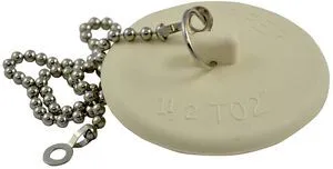 Tub Drain Stopper, 1-3/8 in, Rubber, White (80783) Tub Drain Stopper, 1-3/8 in, Rubber, White (80783)