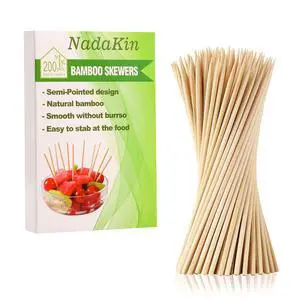 200 PCS Bamboo Skewers, 8 Inch Food Sticks for Appetizers Fruit Kebabs | Natural Mini Wooden Skewers for Barbecue Grilling Burger Sausage, Cocktail Picks for Drinks, Long Toothpicks Tooth Picks 200 PCS Bamboo Skewers, 8 Inch Food Sticks for Appetizers Fruit Kebabs | Natural Mini Wooden Skewers for Barbecue Grilling Burger Sausage, Cocktail Picks for Drinks, Long Toothpicks Tooth Picks