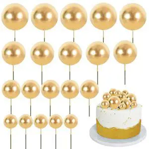 20 PCS Gold Mini Ball Cake Toppers Foam Cake Balls Decoration Supplies for Happy Birthday Anniversary Wedding Baby Shower Graduation Christmas Cake Decorations 20 PCS Gold Mini Ball Cake Toppers Foam Cake Balls Decoration Supplies for Happy Birthday Anniversary Wedding Baby Shower Graduation Christmas Cake Decorations