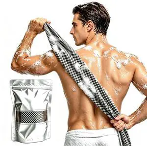 45-Inch Exfoliating Shower Towel, Long Back Wash Cloths,Black | Extra Long,Nylon Material,Back Scrubber Towel for Showering,Exfoliator Alternative to Bath Loofah Net Sponge for Women&Men 45-Inch Exfoliating Shower Towel, Long Back Wash Cloths,Black | Extra Long,Nylon Material,Back Scrubber Towel for Showering,Exfoliator Alternative to Bath Loofah Net Sponge for Women&Men