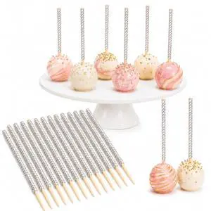 Silver Glitter Rhinestone Bamboo Bling Sticks 6 in, 24 Count | For candy apples, cake pops and caramel apples (15 cm) Silver Glitter Rhinestone Bamboo Bling Sticks 6 in, 24 Count | For candy apples, cake pops and caramel apples (15 cm)
