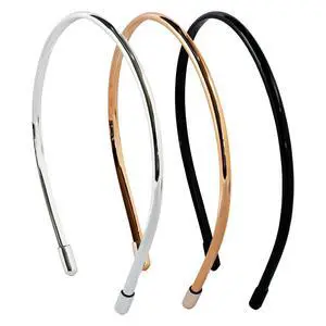 Metallic Color Skinny Headbands for Women and Girls, 3 Pack, Hair Accessories, Black, Silver, Gold Metallic Color Skinny Headbands for Women and Girls, 3 Pack, Hair Accessories, Black, Silver, Gold