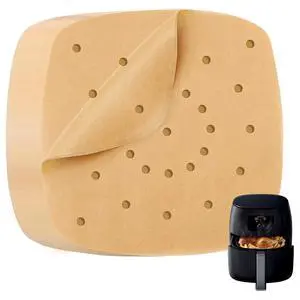 200PCS 6.5" Perforated Parchment Paper Squares, Unbleached | Heavy duty air fryer paper liners for air fryer, steaming basket, bamboo steamer, and oven baking; less mess, better airflow 200PCS 6.5" Perforated Parchment Paper Squares, Unbleached | Heavy duty air fryer paper liners for air fryer, steaming basket, bamboo steamer, and oven baking; less mess, better airflow