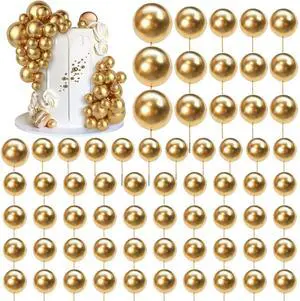 66 PCS Ball Cake Picks Gold 4 Sizes for DIY Baking Decoration Cupcake Toppers and Wedding Anniversary Birthday 66 PCS Ball Cake Picks Gold 4 Sizes for DIY Baking Decoration Cupcake Toppers and Wedding Anniversary Birthday