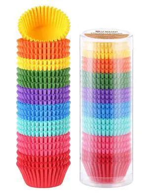 Colored Mini Paper Cupcake Liners Vibrant Muffin Baking Cups 400-Count Colored Mini Paper Cupcake Liners Vibrant Muffin Baking Cups 400-Count