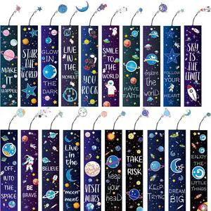 20 Pcs Bulk Space Bookmarks for Kids Outer Space Party Favors Astronaut Planet Rocket Galaxy Theme Birthday Party Favors Inspirational Bookmarks with Charms for Boys Girls Student Reward Gift 20 Pcs Bulk Space Bookmarks for Kids Outer Space Party Favors Astronaut Planet Rocket Galaxy Theme Birthday Party Favors Inspirational Bookmarks with Charms for Boys Girls Student Reward Gift