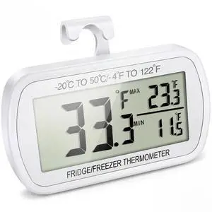 Waterproof Refrigerator Fridge Thermometer, Digital Freezer Room Thermometer, Max/Min Record Function Large LCD Screen and Magnetic Back for Kitchen, Home, Restaurants (1 Pack) Waterproof Refrigerator Fridge Thermometer, Digital Freezer Room Thermometer, Max/Min Record Function Large LCD Screen and Magnetic Back for Kitchen, Home, Restaurants (1 Pack)