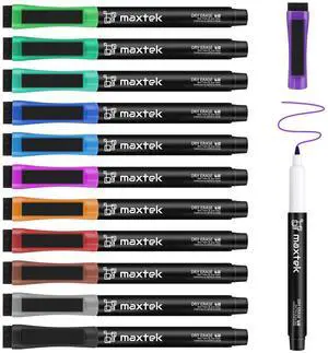 Magnetic Dry Erase Markers with Eraser, Ultra Fine Tip, 12 Colors Magnetic Dry Erase Markers with Eraser, Ultra Fine Tip, 12 Colors
