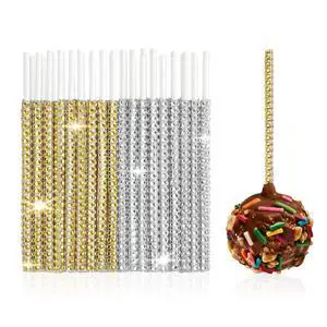 36pcs Bling Cake Pop Sticks, Glitter Gold Silver Lollipop Candy Apple Paper Skewers, Cupcake Treat Toppers for Chocolate Fruit Dessert Wedding Birthday Party Christmas 36pcs Bling Cake Pop Sticks, Glitter Gold Silver Lollipop Candy Apple Paper Skewers, Cupcake Treat Toppers for Chocolate Fruit Dessert Wedding Birthday Party Christmas