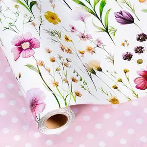 Flowers Wrapping Paper, Reversible Wave Point Gift Wrap for Birthday, Valentines, Mothers day, Graduation, Wedding, Fathers day, Baby Shower, Christmas (17in x 16.4ft) Flowers Wrapping Paper, Reversible Wave Point Gift Wrap for Birthday, Valentines, Mothers day, Graduation, Wedding, Fathers day, Baby Shower, Christmas (17in x 16.4ft)