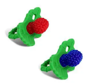 RaZberry Silicone Teether Pacifier Teething Relief for Infants, Food-Grade, BPA-Free, Hands-Free, Natural Berrybumps Fruit Texture for Sensory Development, Freezable, 2-Pack - Red & Blue RaZberry Silicone Teether Pacifier Teething Relief for Infants, Food-Grade, BPA-Free, Hands-Free, Natural Berrybumps Fruit Texture for Sensory Development, Freezable, 2-Pack - Red & Blue
