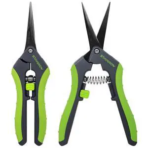 2pcs 6.5" Pruning Shears for Gardening Ultra Sharp Garden Scissors | Plant Snips for Precise Cuts, Stainless Steel Bonsai Clippers with Spring Loaded, Garden Shears (1pc Straight & 1pc Curved) 2pcs 6.5" Pruning Shears for Gardening Ultra Sharp Garden Scissors | Plant Snips for Precise Cuts, Stainless Steel Bonsai Clippers with Spring Loaded, Garden Shears (1pc Straight & 1pc Curved)