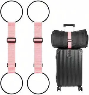 Adjustable Luggage Connector Straps for Suitcases 2-Pack (Pink) | Add A Bag, Connect 2 Suitcases, Hang Coat/Scarf, Elastic Bungee Belt, Secure Carry-on Travel Essentials, Lightweight 36g Adjustable Luggage Connector Straps for Suitcases 2-Pack (Pink) | Add A Bag, Connect 2 Suitcases, Hang Coat/Scarf, Elastic Bungee Belt, Secure Carry-on Travel Essentials, Lightweight 36g