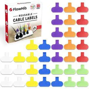35 Pcs Cable Labels, Multi-Color Write On Cord/Wire Labels, Cable Tags and Wire Tags for Cable Management and Identification (Assorted Colors, Oval) 35 Pcs Cable Labels, Multi-Color Write On Cord/Wire Labels, Cable Tags and Wire Tags for Cable Management and Identification (Assorted Colors, Oval)