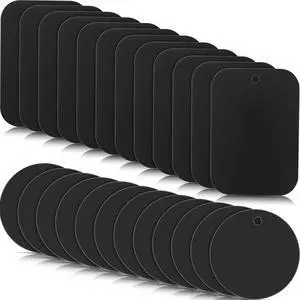 24 Pieces Metal Mount Plate for Phone Magnet Car Holder, Black | with Adhesive Mount, for Magnetic Mounts Tablet Cradle, 12 Rectangle and 12 Round 24 Pieces Metal Mount Plate for Phone Magnet Car Holder, Black | with Adhesive Mount, for Magnetic Mounts Tablet Cradle, 12 Rectangle and 12 Round