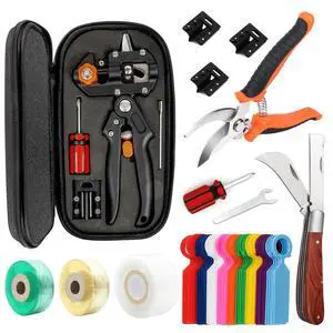 Upgrage Garden Grafting Tools, 2 in 1 Garden Pruning Tools Including Grafting Knife, Pruning Shears, Replacement Blades Grafting Tapes and Labels for Plant Branch Fruit Tree Cutting Pruner Tool Kits Upgrage Garden Grafting Tools, 2 in 1 Garden Pruning Tools Including Grafting Knife, Pruning Shears, Replacement Blades Grafting Tapes and Labels for Plant Branch Fruit Tree Cutting Pruner Tool Kits