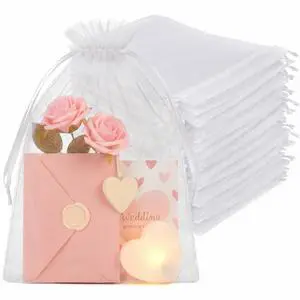 Crweety 50PCS Organza Bags 8x12 Large White Mesh Bags Drawstring Gift Bag Pouches for Wedding Favors Goodie Sachet Jewelry, Sheer Treat Bag Bulk for Birthday Baby Bridal Shower Graduation Party Crweety 50PCS Organza Bags 8x12 Large White Mesh Bags Drawstring Gift Bag Pouches for Wedding Favors Goodie Sachet Jewelry, Sheer Treat Bag Bulk for Birthday Baby Bridal Shower Graduation Party