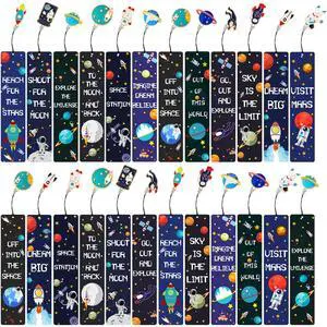 Zonon 24 Pack Space Bookmarks for Kids with Metal Charms, Astronaut | Space Party Favors, Boys Girls Birthday Gifts, Classroom Rewards, Rocket Planet Galaxy Astronaut Theme, Back to School Zonon 24 Pack Space Bookmarks for Kids with Metal Charms, Astronaut | Space Party Favors, Boys Girls Birthday Gifts, Classroom Rewards, Rocket Planet Galaxy Astronaut Theme, Back to School