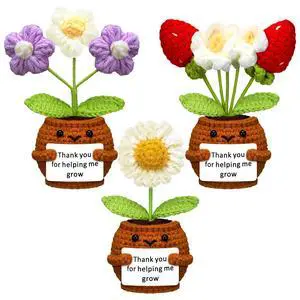 Wavwavw 3 Pack Back to School Teacher Appreciation Gifts Positive Flower Handmade Crochet Doll Thank You for Helping Me Grow Teacher Gifts for Women Men(Strawberry, Puff and Sunflower) Wavwavw 3 Pack Back to School Teacher Appreciation Gifts Positive Flower Handmade Crochet Doll Thank You for Helping Me Grow Teacher Gifts for Women Men(Strawberry, Puff and Sunflower)