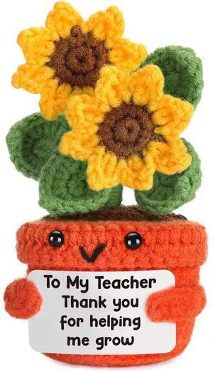 Teacher Back to School Christmas Appreciation Gifts Thank You Teacher | Help Me Grow Teachers Day Graduation Small Handmade Crochet Sunflower Last Day of School Valentines Easter Gift for Teacher Teacher Back to School Christmas Appreciation Gifts Thank You Teacher | Help Me Grow Teachers Day Graduation Small Handmade Crochet Sunflower Last Day of School Valentines Easter Gift for Teacher