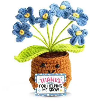 Thank You Gifts for Teachers,Blue Positve Forget-Me-Not Crocheted Plants Thank You for Helping Me Grow Emotional Support Flowers Teacher Appreciation Day Gifts for Teachers Mentor Thank You Gifts for Teachers,Blue Positve Forget-Me-Not Crocheted Plants Thank You for Helping Me Grow Emotional Support Flowers Teacher Appreciation Day Gifts for Teachers Mentor