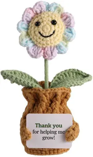YOOJEE Teacher Appreciation Gifts Thank You for Helping Me Grow! Handmade Positive Sunflower Crochet Gifts for Women Thank You End of Year Graduation Teacher Gifts from Student YOOJEE Teacher Appreciation Gifts Thank You for Helping Me Grow! Handmade Positive Sunflower Crochet Gifts for Women Thank You End of Year Graduation Teacher Gifts from Student