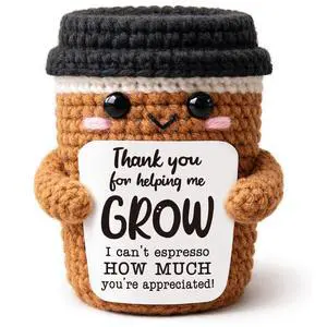 TuSuQing Teacher Appreciation Gifts, Thank You for Helping Me Grow | Back to school Mini Cute Christmas Handmade Crochet Espresso Gifts for Teachers Day, End of Year, Graduation, Retirement TuSuQing Teacher Appreciation Gifts, Thank You for Helping Me Grow | Back to school Mini Cute Christmas Handmade Crochet Espresso Gifts for Teachers Day, End of Year, Graduation, Retirement