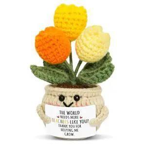 OASSIE Teacher Gifts for Women Men - Positive Crochet Tulip, Back to School | Thank You Gifts for Women Teachers, Emotional Support Crochet, Handmade Keepsake, Soft Yarn Texture, Classroom Decor OASSIE Teacher Gifts for Women Men - Positive Crochet Tulip, Back to School | Thank You Gifts for Women Teachers, Emotional Support Crochet, Handmade Keepsake, Soft Yarn Texture, Classroom Decor