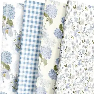 LeZakaa Floral Wrapping Paper, Blue Hydrangea Flowers & Gingham Check, 4 Different Design for Wedding, Bridal Shower, Mother's Day, Birthday, 12 Folded Sheets, 27.5 x 19.6 inches Per Sheet LeZakaa Floral Wrapping Paper, Blue Hydrangea Flowers & Gingham Check, 4 Different Design for Wedding, Bridal Shower, Mother's Day, Birthday, 12 Folded Sheets, 27.5 x 19.6 inches Per Sheet