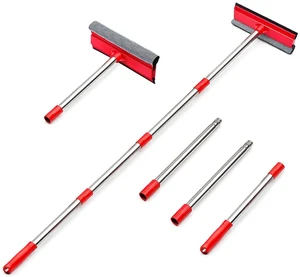 DSV Professional Squeegee for Window Cleaning with Long 55" Extension Handle, Window Cleaning Kit, 2-in-1 Window Squeegee, Car Window Cleaner Tool, Window Cleaner for High Outdoor Windows DSV Professional Squeegee for Window Cleaning with Long 55" Extension Handle, Window Cleaning Kit, 2-in-1 Window Squeegee, Car Window Cleaner Tool, Window Cleaner for High Outdoor Windows