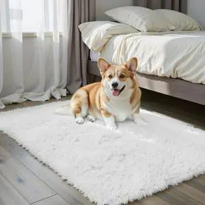 Small Shag Area Rug for Bedroom, 2x3 White Soft Plush Carpet | Non-Slip Floor Mat, Washable Fuzzy Indoor Carpet, Bedside Rug for Dorm Nursery Home Decor Aesthetic Small Shag Area Rug for Bedroom, 2x3 White Soft Plush Carpet | Non-Slip Floor Mat, Washable Fuzzy Indoor Carpet, Bedside Rug for Dorm Nursery Home Decor Aesthetic