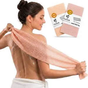 Yiclick 2PCS Exfoliating Washcloth Towel, Loofah Sponge Wash Cloth, Body Scrubber Exfoliator, Korean Japanese African Net Sponge Style, Back Scrubber for Shower & Bath (Orange+Pink) Yiclick 2PCS Exfoliating Washcloth Towel, Loofah Sponge Wash Cloth, Body Scrubber Exfoliator, Korean Japanese African Net Sponge Style, Back Scrubber for Shower & Bath (Orange+Pink)