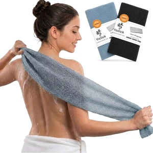 Yiclick 2PCS Exfoliating Washcloth Towel, Loofah Sponge Wash Cloth, Body Scrubber Exfoliator, Korean Japanese African Net Sponge Style, Back Scrubber for Shower & Bath (Silver Gray+Black) Yiclick 2PCS Exfoliating Washcloth Towel, Loofah Sponge Wash Cloth, Body Scrubber Exfoliator, Korean Japanese African Net Sponge Style, Back Scrubber for Shower & Bath (Silver Gray+Black)