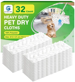 GLIMGLINT Heavy Duty Dry Sweeping Cloths Compatible with Swiffer Sweeper | Disposable Duster Mop Pads Refills for Floor Cleaning, Pet Hair, Dust and Dirt, Dry Cloths for Wood Floors, 32 Count GLIMGLINT Heavy Duty Dry Sweeping Cloths Compatible with Swiffer Sweeper | Disposable Duster Mop Pads Refills for Floor Cleaning, Pet Hair, Dust and Dirt, Dry Cloths for Wood Floors, 32 Count