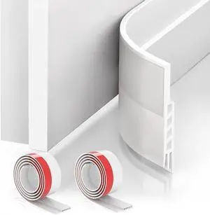 Suptikes 2 Pack Door Draft StopperDoor Sweep for Exterior & Interior Doors,Door Bottom Seal Dust and Noise Insulation Weather Stripping Draft Guard Insulator, 2" W x 39" L,White Suptikes 2 Pack Door Draft StopperDoor Sweep for Exterior & Interior Doors,Door Bottom Seal Dust and Noise Insulation Weather Stripping Draft Guard Insulator, 2" W x 39" L,White