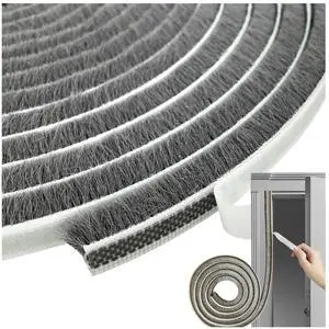 Self-Adhesive Pile Weather Stripping Seal for Sliding Windows and Door Frames, 16.5ft x 11/32 inch, Grey Self-Adhesive Pile Weather Stripping Seal for Sliding Windows and Door Frames, 16.5ft x 11/32 inch, Grey