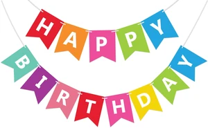 Fecedy Colorful Happy Birthday Banner Bunting Pre-Strung No DIY for Birthday Party Decorations (Multi) Fecedy Colorful Happy Birthday Banner Bunting Pre-Strung No DIY for Birthday Party Decorations (Multi)