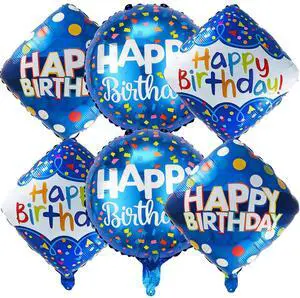 Blue Happy Birthday Balloon Set | 6 Pcs Birthday Party Foil Balloons Party Theme Decorations Blue Happy Birthday Balloon Set | 6 Pcs Birthday Party Foil Balloons Party Theme Decorations