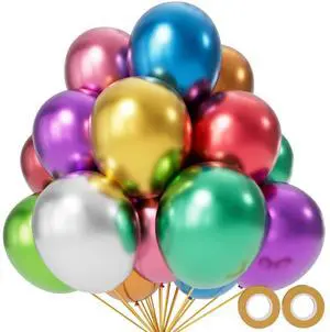 110pcs Metallic Multi Balloons, Metallic Color Latex Balloons 12 inch, Multi Balloon for Birthday Party Baby Shower Wedding(with 2 Ribbons). 110pcs Metallic Multi Balloons, Metallic Color Latex Balloons 12 inch, Multi Balloon for Birthday Party Baby Shower Wedding(with 2 Ribbons).