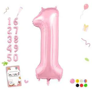 40 Inch Pink Number 1 Balloon, 1st Birthday Decoration Boys Girls | Large Self Inflating Number Balloons, Mylar Foil Helium Balloon for Women Men Party Anniversary Supplies Reusable 40 Inch Pink Number 1 Balloon, 1st Birthday Decoration Boys Girls | Large Self Inflating Number Balloons, Mylar Foil Helium Balloon for Women Men Party Anniversary Supplies Reusable