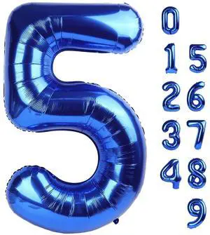 Number Balloons 5 Balloon Blue Birthday Decorations for Men Party, 40 Inch | Jumbo 40In & Vibrant Color, With Hanging Holes and Stew, For Back-To-School Season, Photo Shoot, Pool Party, Men's Birthday Number Balloons 5 Balloon Blue Birthday Decorations for Men Party, 40 Inch | Jumbo 40In & Vibrant Color, With Hanging Holes and Stew, For Back-To-School Season, Photo Shoot, Pool Party, Men's Birthday