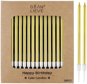 30-Count Gold Long Thin Metallic Birthday Candles, Cake Candles, Birthday Parties, Wedding Decorations, Party Candles, Cake Decorations 30-Count Gold Long Thin Metallic Birthday Candles, Cake Candles, Birthday Parties, Wedding Decorations, Party Candles, Cake Decorations