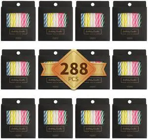 288-Count Multicolored Birthday Candles, Spiral Candles, Cupcake Candles, Party Celebration 288-Count Multicolored Birthday Candles, Spiral Candles, Cupcake Candles, Party Celebration
