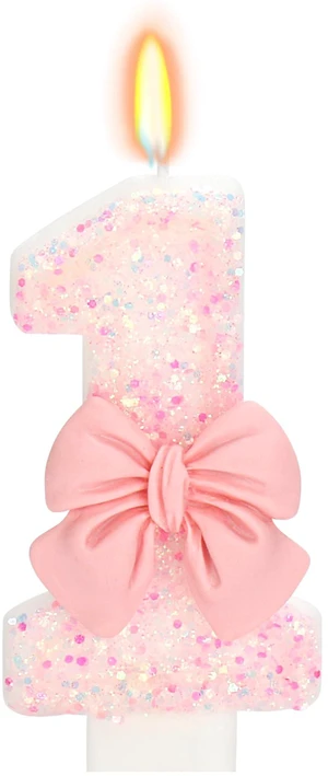 Pink Bow Number 1 Birthday Candle 1st Birthday Decorations Girl | Pink Glitter Number Candle Pink Cake Topper Pink 1 Candle for Birthday Cake Decoration Anniversary Birthday Party Supplies Pink Bow Number 1 Birthday Candle 1st Birthday Decorations Girl | Pink Glitter Number Candle Pink Cake Topper Pink 1 Candle for Birthday Cake Decoration Anniversary Birthday Party Supplies